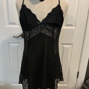 Black lace slip